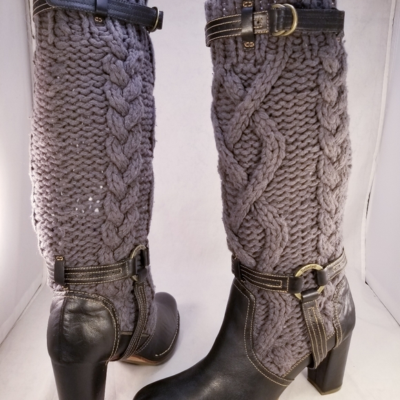 AMAZING CABLE KNIT AND LEATHER HARNESS TIMBERLAND 88310 WOMEN BOOTS SIZE 10 M - Picture 5 of 11